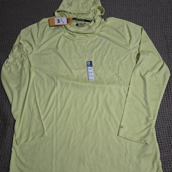 Carhartt Men's Force Sun Defender Lightweight Light Green Hooded Size L - Picture 2 of 12